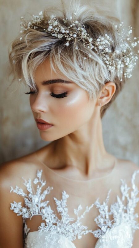 coiffure mariage cheveux court et fin