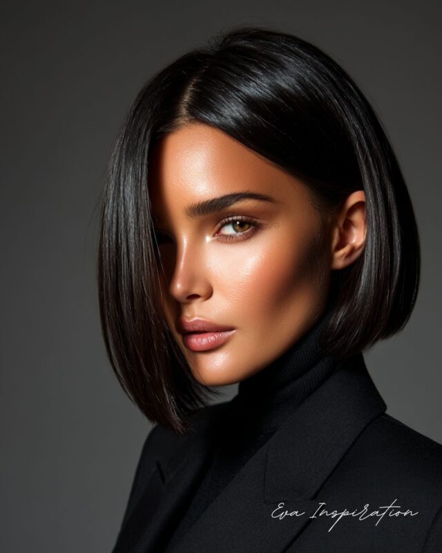 femme coupe carre droit court tendance