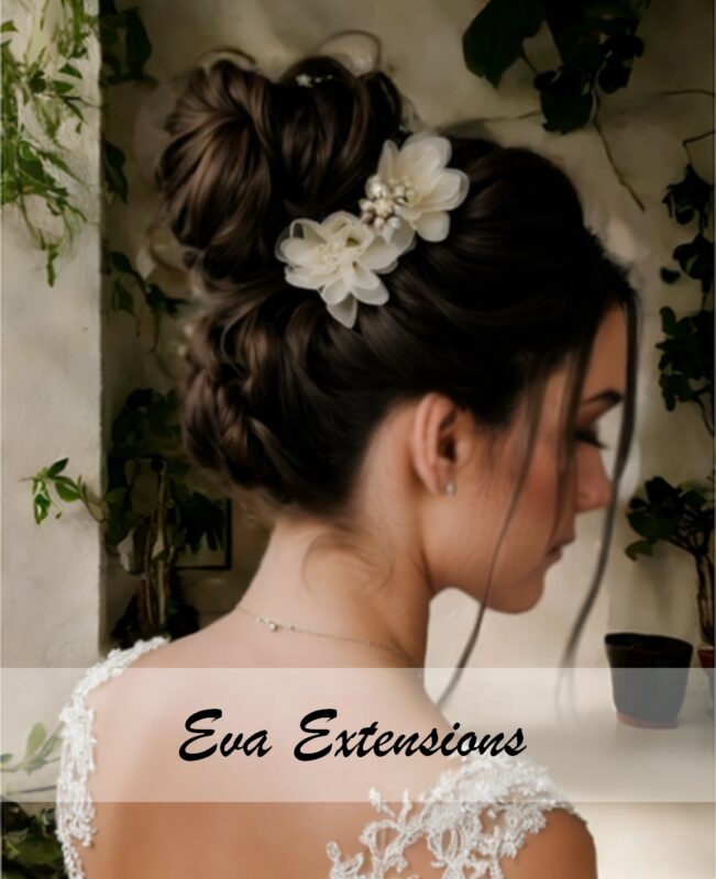 Chignon haut pour une robe de mariée dos nu