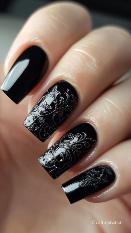 ONGLE manucure noir idee inspirations