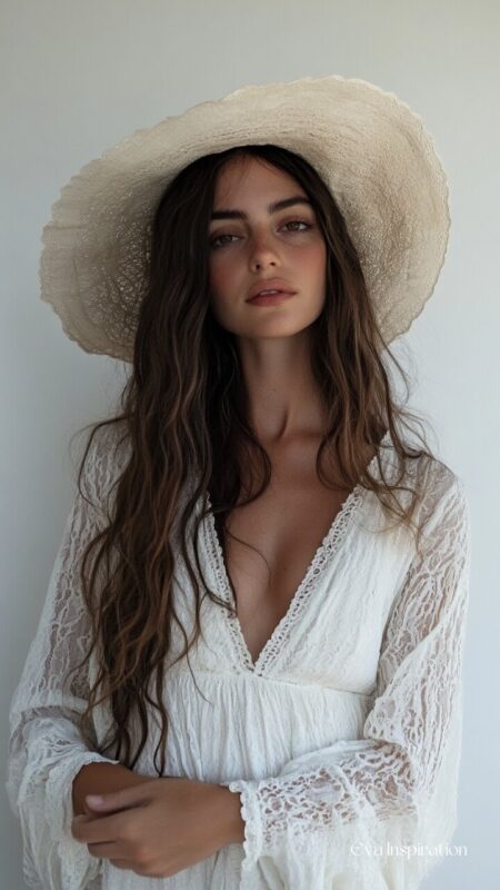 ROBE-TRAPEZE-BLANCHE-ETE-TENDANCE-MANCHE-DENTELLE-BOHO-LONGUE