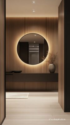 amenagement-deco-petite-entree-miroir-console-suspendu-lumiere