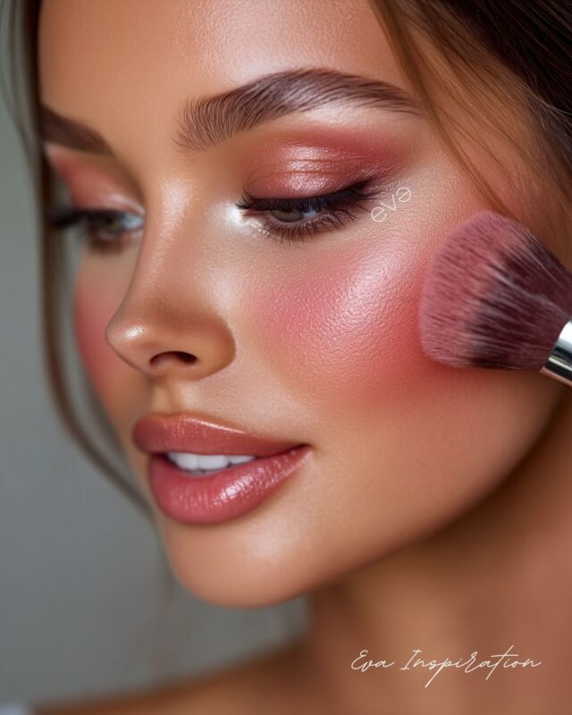 application blush pinceau joue maquillage