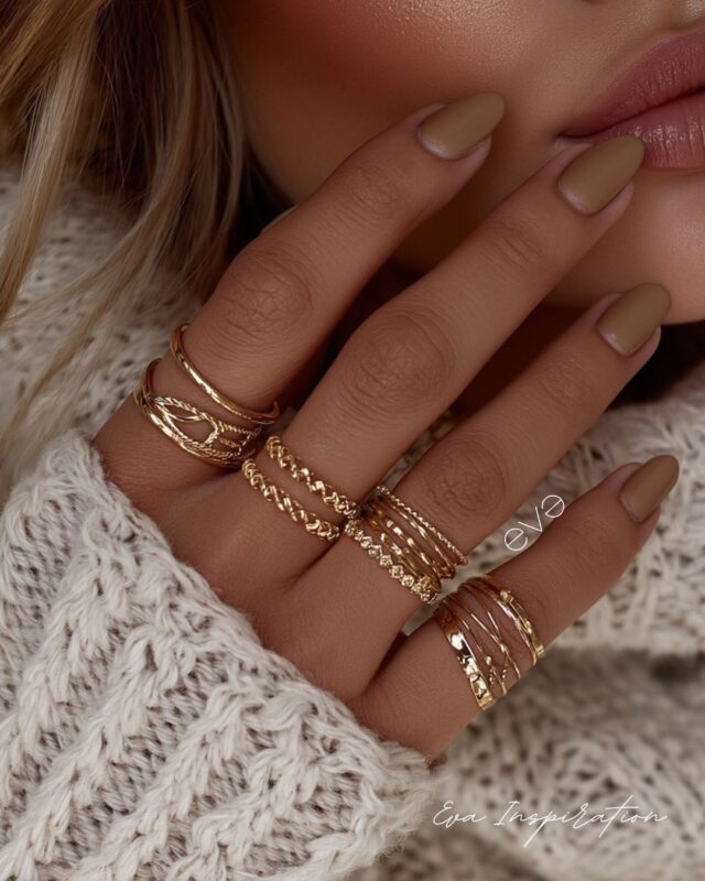 bague acier inoxydable multiple dore tendance femme