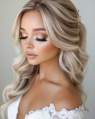 blonde maquillage mariage hiver