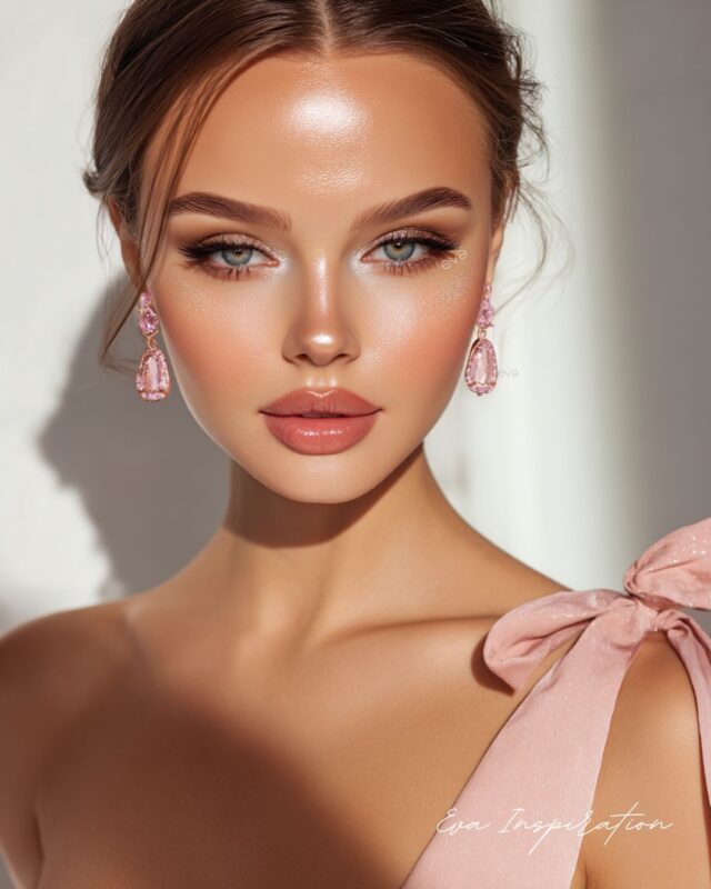 boucle doreille femme pierre rose elegant