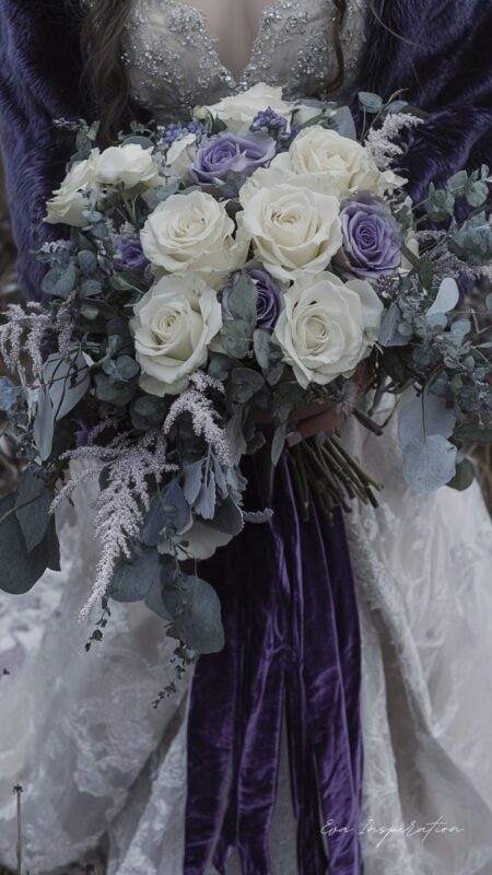bouquet-hiver-pour-mariage-rose-violet