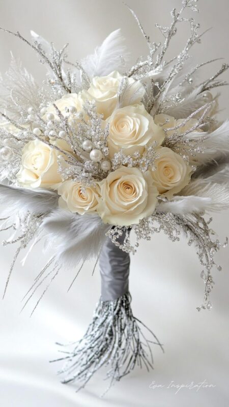 bouquet-plume-argent-mariage-hiver