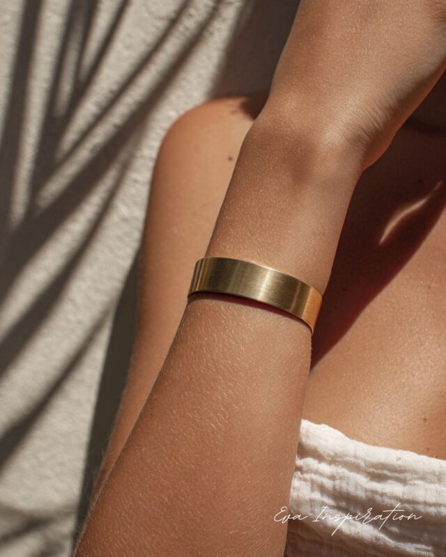 bracelet doré epais acier inoxydable