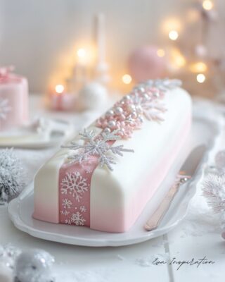 buche noel rose pastel blanc degrade idee luxe