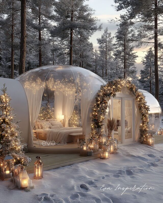 bulle vacance sous la neige