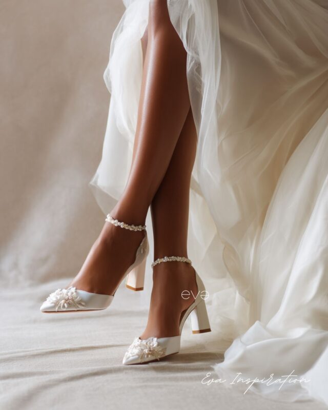 chaussure mariage talon carre bas confortable