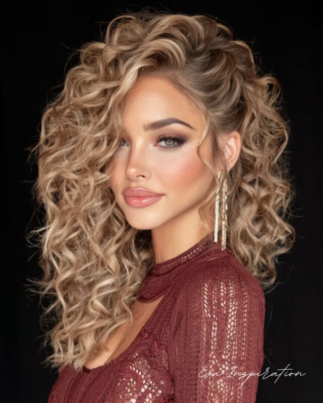 cheveux boucle blond idee coiffure moderne
