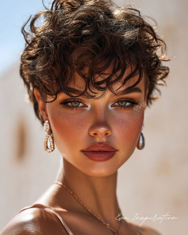 cheveux tres court boucle femme idee coiffure coupe