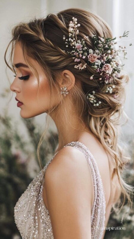 chignon_fleuri_romantique MARIAGE BOHO