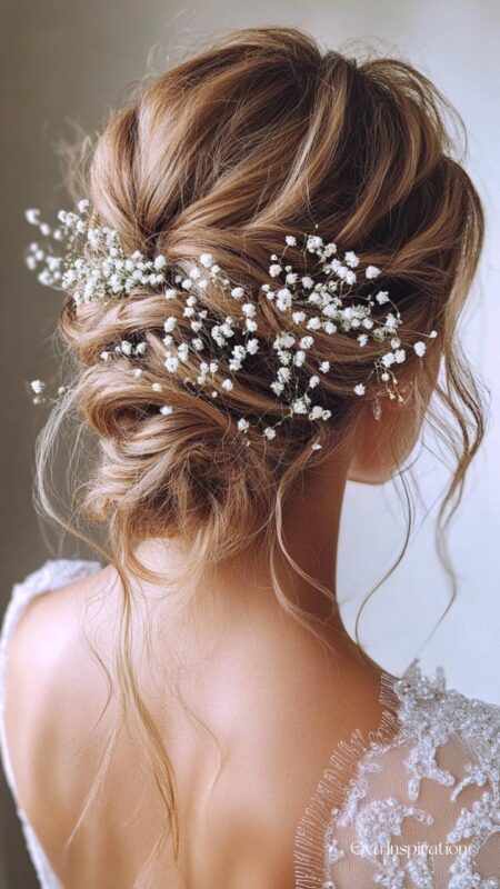 chignon_gypsophile mariage boheme chamêtre