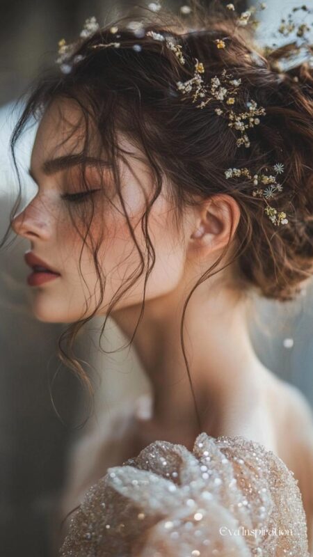 chignon_sauvage_vaporeux boheme champetre mariée