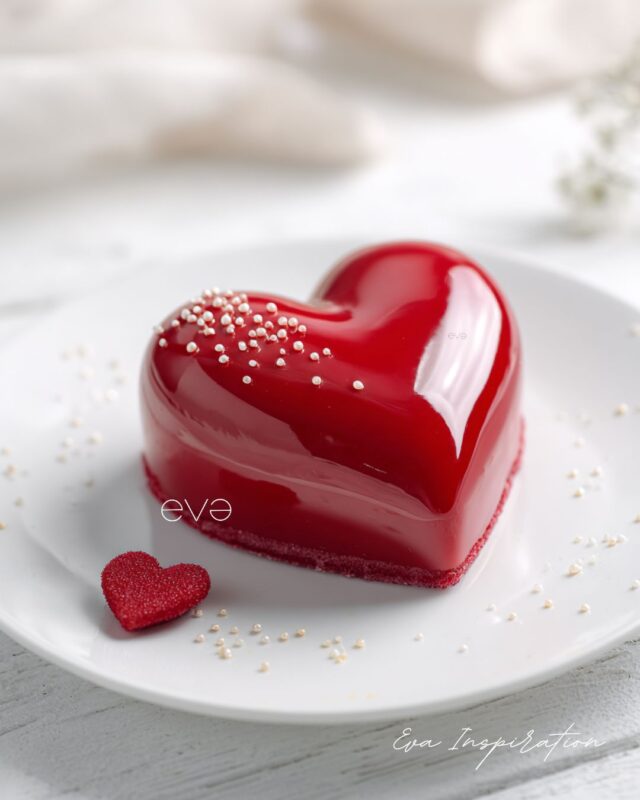 coeur rouge dessert saint valentin romantique soiree
