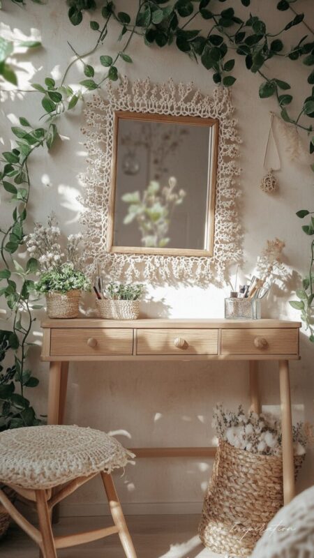 coiffeuse-boheme-avec-miroir-plante-lierre