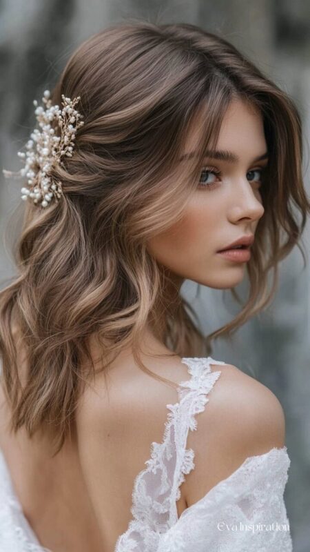coiffure mariage cheveux mi longs