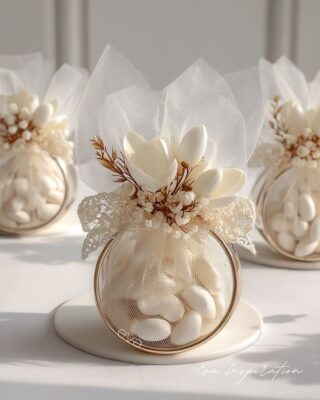 contenant dragées mariage anneaux doré