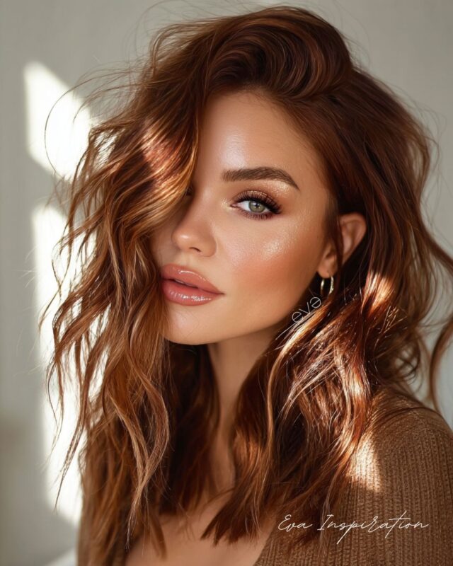 couleur cheveux cuivre blond caramel idee