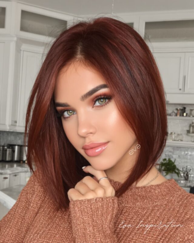 couleur cheveux cuivre roux coupe carre eva inspiration