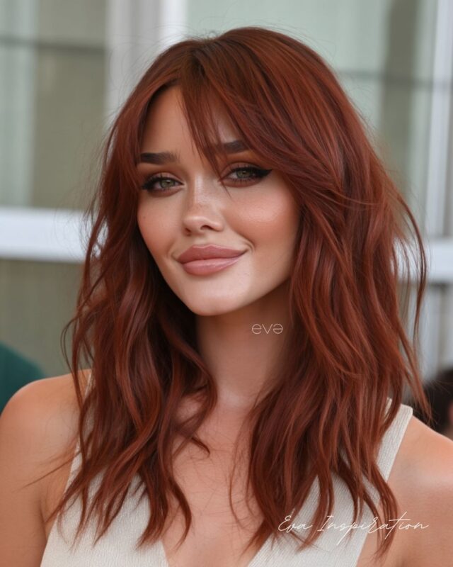 couleur cheveux tendance roux cuivre flashy