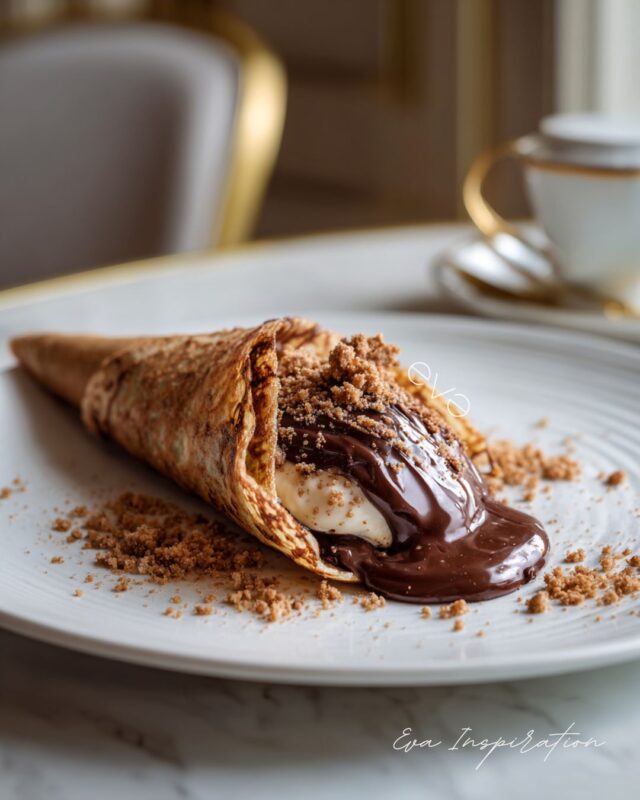 crepe facile cornet chocolat fondu idee