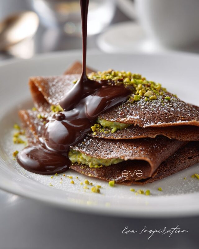 crepe sauce chocolat fondu pistache