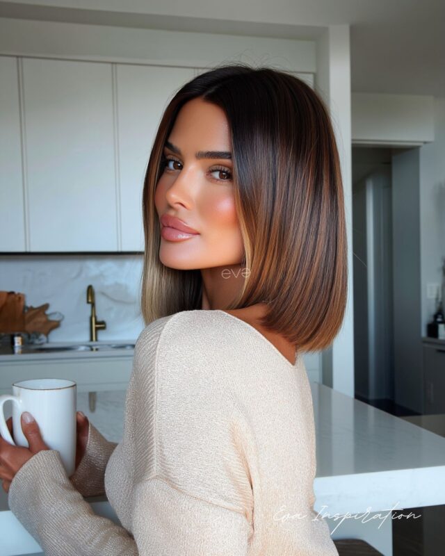 cuivre caramel couleur cheveux tendance carre lisse