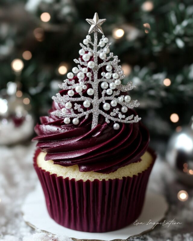 cupcake-bordeau-de-noel-sapin-argente