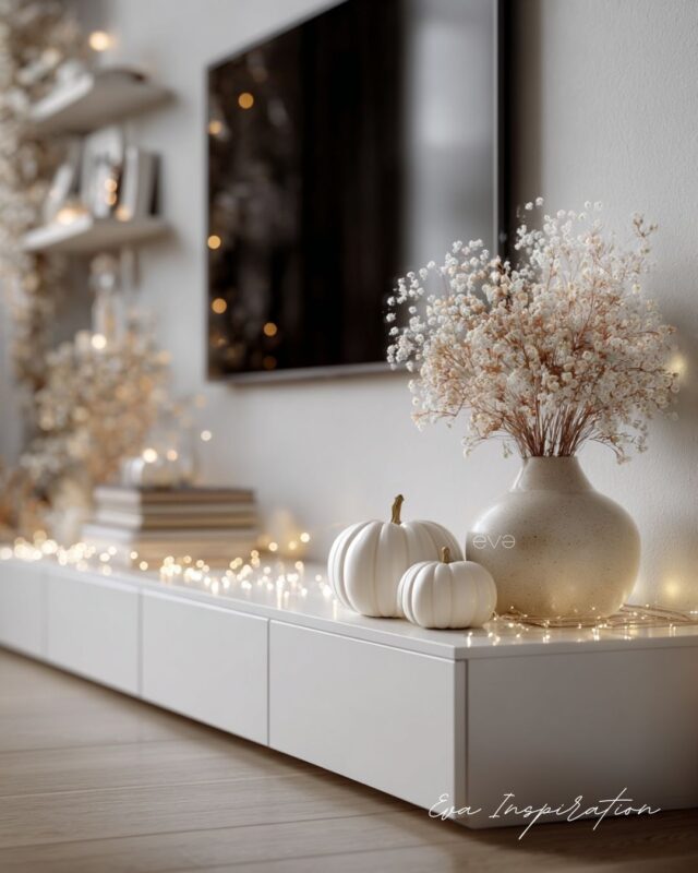 Idée déco banc TV automne minimaliste