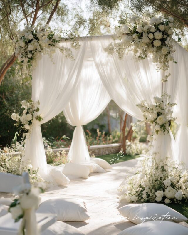 decoration mariage laique boho blanc et fleurs