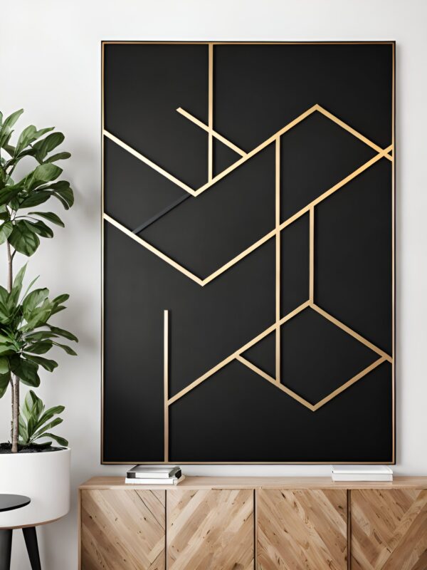 forme-geometrique-noir-et-or-deco-mural-metal-tendance-moderne