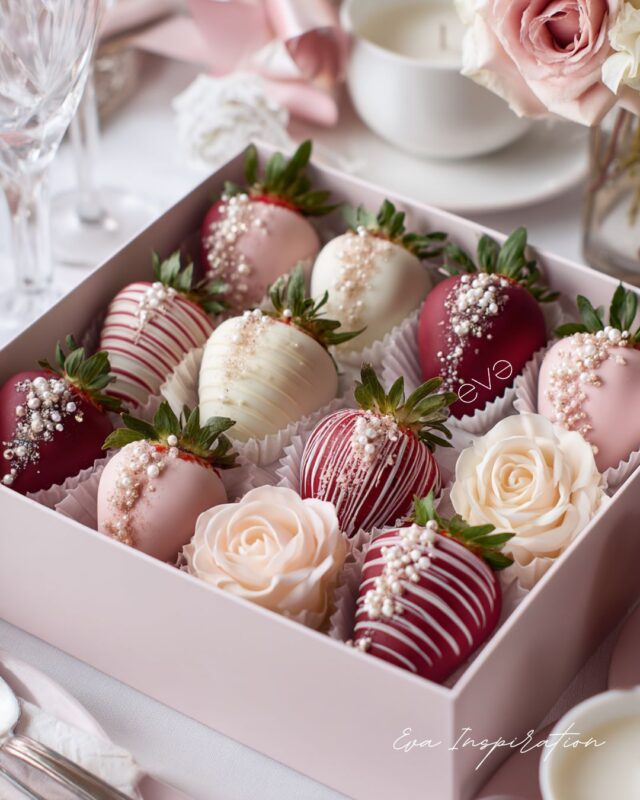 fraise chocolat decore saint valentin dessert