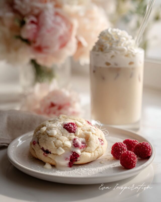 framboise cookie chocolat blanc moelleux
