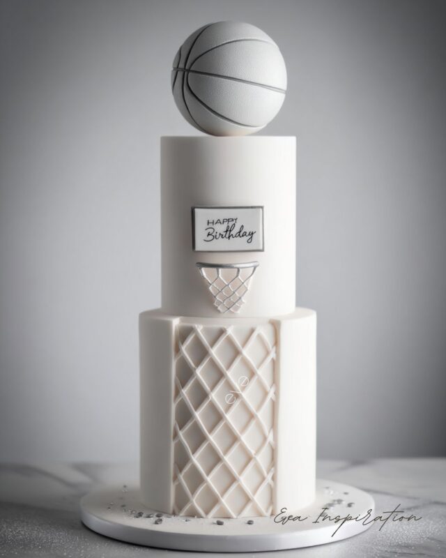 gateau anniversaire blanc version basket pour homme idee