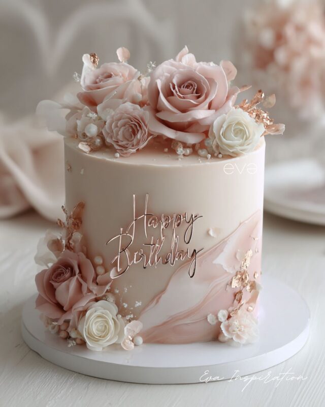 gateau anniversaire marbré clair layer cake