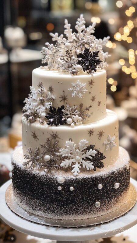 gateau-mariage-flocons-hiver