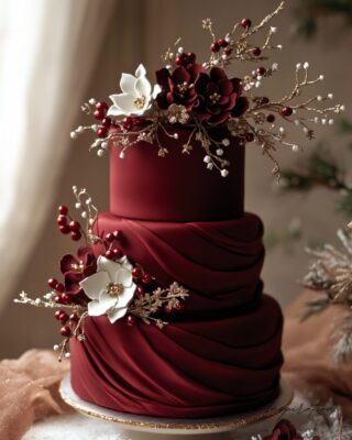gateau piece monte rouge noel