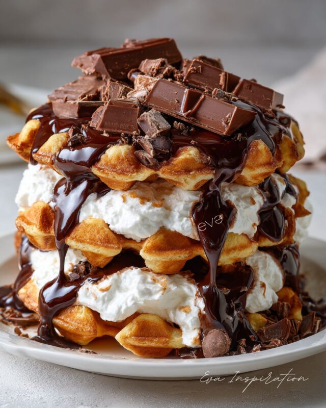 gaufre pile chocolat chantilly