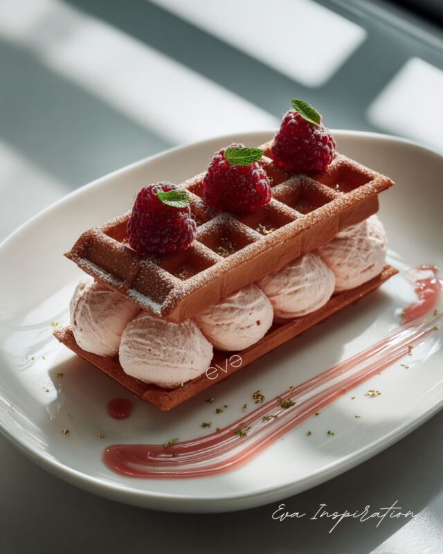 gaufre presentation luxueuse framboise