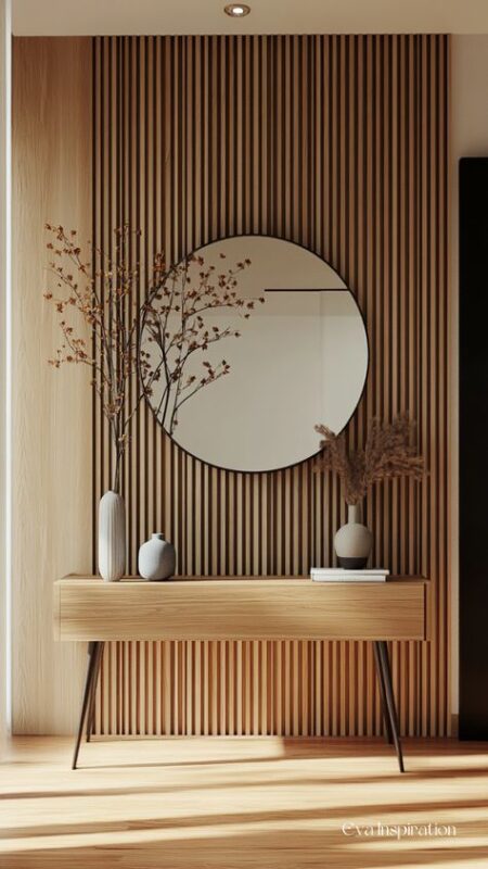 idee-deco-entree-maison-tasseaux-bois-lambris-console