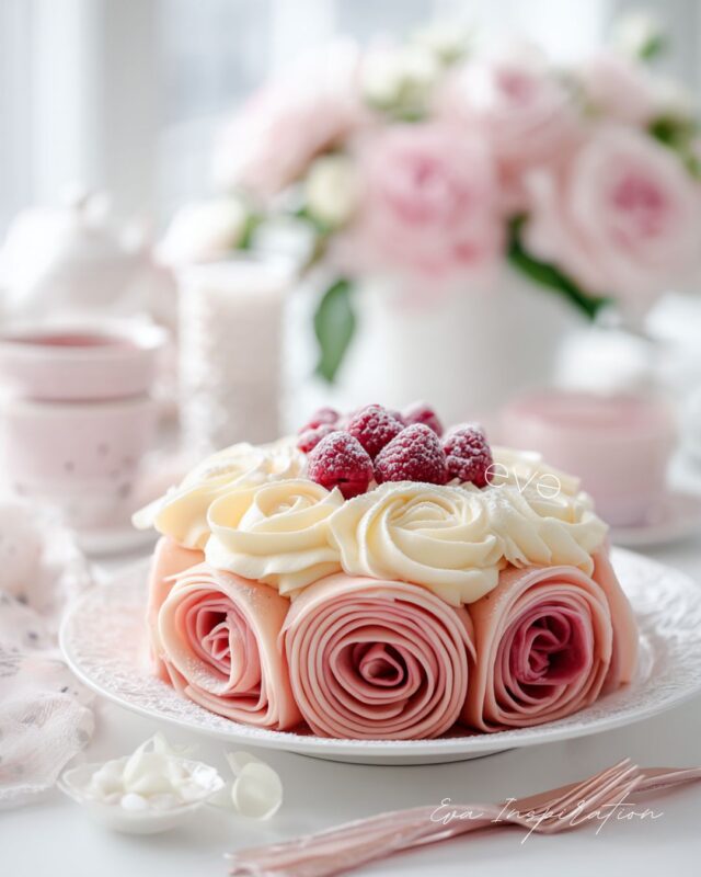 idee inspo crepe forme de rose gateau