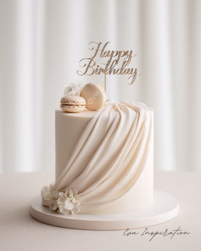 layer cake aesthetic beige femme anniversaire macaron drapé