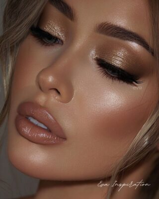 make up reveillon jour de lan idee tendance or peche bronze cuivre