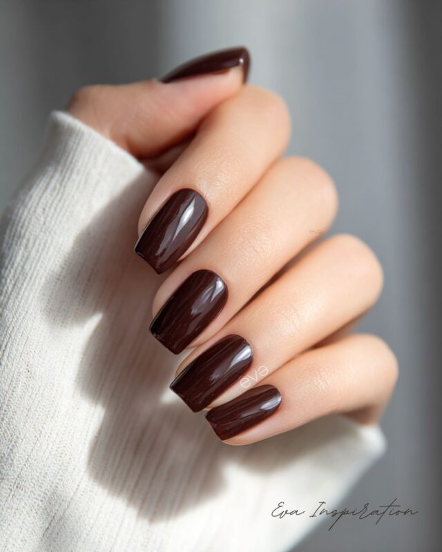 manucure chocolat elegante et chic