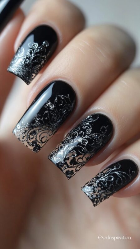 manucure-ongle-noir-arabesque
