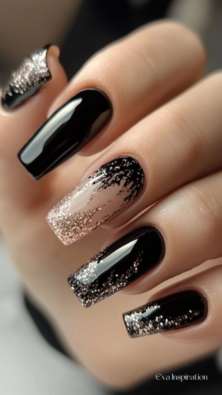 manucure-ongle-noir-argent
